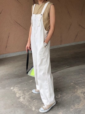 「アイテム（サロペット/オーバーオール、その他）」を使った、ayaさん（レディース・161cm）の夏コーディネート