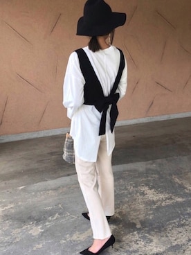 「ニットビスチェ」｜ayaさん（レディース・161cm）の夏コーディネート