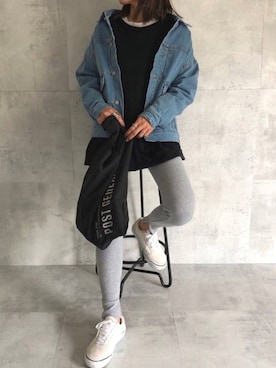 「アイテム（エコバッグ/サブバッグ）」を使った、ayaさん（レディース・161cm）の秋コーディネート