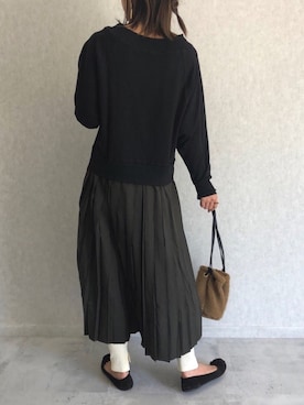 「秋のマイ旬スタイル」｜「アイテム（バレエシューズ）」を使った、ayaさん（レディース・161cm）の秋コーディネート