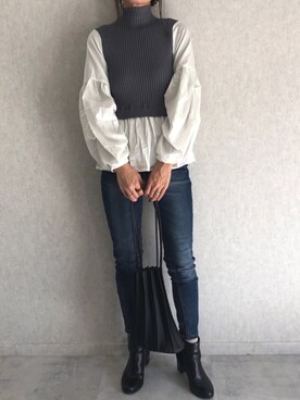 「copine（コピン）のアイテム（リング）」を使った、ayaさん（レディース・161cm）の秋コーディネート