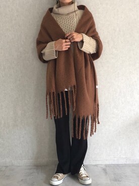 「タートルネック」｜「アイテム（アンダーウェア）」を使った、ayaさん（レディース・161cm）の秋コーディネート