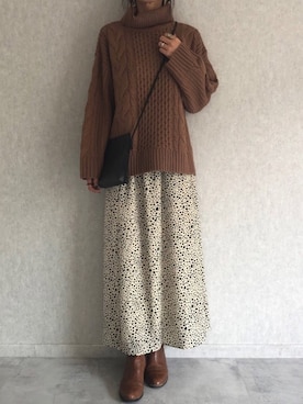 「アイテム（スカート、その他）」を使った、ayaさん（レディース・161cm）の冬コーディネート