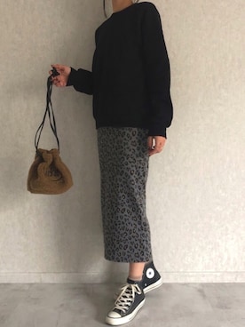 「レオパードスカート」｜ayaさん（レディース・161cm）の冬コーディネート