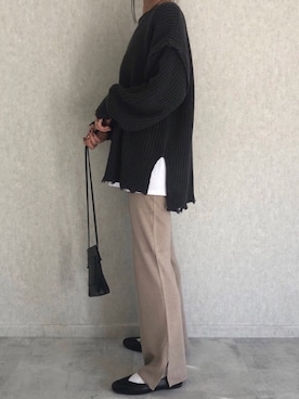 「アイテム（アンダーウェア）」を使った、ayaさん（レディース・161cm）の冬コーディネート