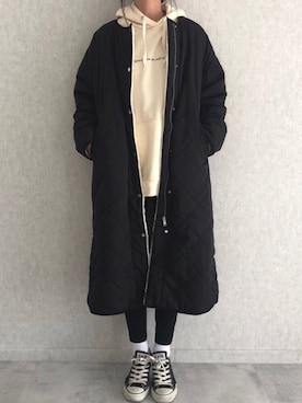 「キルティングコート」｜ayaさん（レディース・161cm）の冬コーディネート