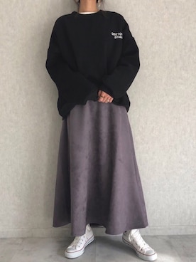 「アイテム（スカート、その他）」を使った、ayaさん（レディース・161cm）の冬コーディネート