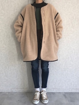 「パイピングコート」｜「アイテム（ジャケット/アウター）」を使った、ayaさん（レディース・161cm）の冬コーディネート