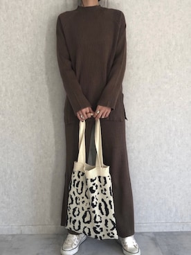 「アイテム（トートバッグ、その他）」を使った、ayaさん（レディース・161cm）の冬コーディネート