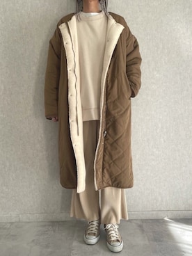 「アイテム（その他アウター、その他）」を使った、ayaさん（レディース・161cm）の冬コーディネート