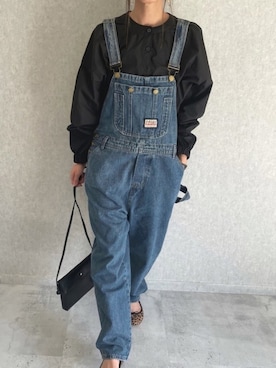 「copine（コピン）のアイテム（サロペット/オーバーオール）」を使った、ayaさん（レディース・161cm）の冬コーディネート