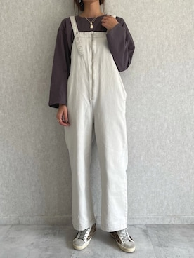 「copine（コピン）のアイテム（サロペット/オーバーオール）」を使った、ayaさん（レディース・161cm）の春コーディネート