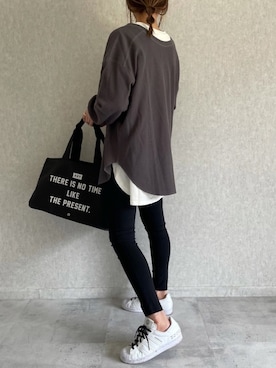 「アイテム（エコバッグ/サブバッグ）」を使った、ayaさん（レディース・161cm）の春コーディネート