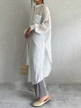 「アイテム（バレエシューズ、グレー系）」を使った、ayaさん（レディース・161cm）の春コーディネート