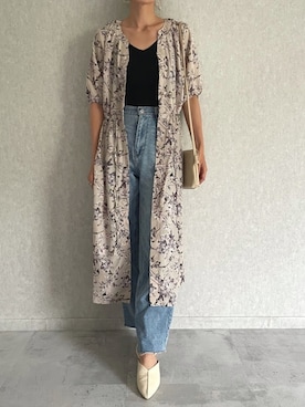 「アイテム（キャミソール、グレー系）」を使った、ayaさん（レディース・161cm）の春コーディネート