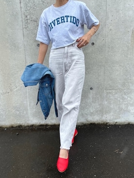 「赤い靴」｜ayaさん（レディース・161cm）の夏コーディネート