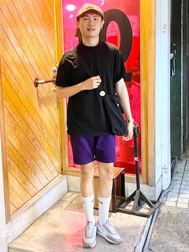 「BEN DAVIS（ベンデイビス）のアイテム（キャップ）」を使った、林宗穎さん（メンズ・179cm）の春コーディネート