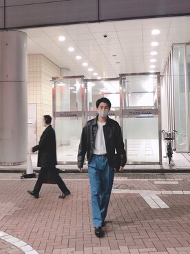 「MONKEY TIME（モンキータイム）のアイテム（ブルゾン）」を使った、Justinさん（メンズ・175cm）の春コーディネート