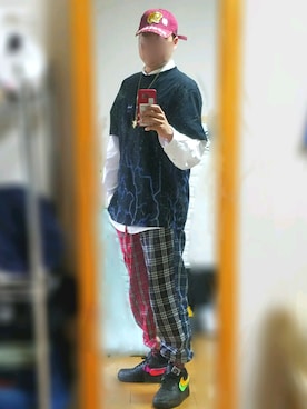 「BAGARCH（バガーチ）のアイテム」を使った、STEEL WOOLさん（メンズ・182cm）の春コーディネート