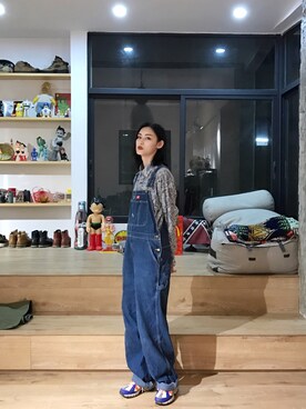 「VINTAGE（ヴィンテージ）のアイテム（シャツ/ブラウス、その他）」を使った、QueenCさん（レディース・177cm）の春コーディネート