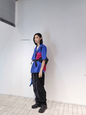 「ACG（エィシージー）のアイテム（ブルゾン、ブルー系）」を使った、QueenCさん（レディース・177cm）の秋コーディネート