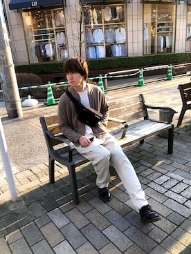 「Dr. Martens（ドクターマーチン）のDr.Martens / ドクターマーチン 1461 3EYE GIBSON SHOE 3ホール ギブソン シューズ ブーツ（ブーツ）」を使った、がくとさん（メンズ・178cm）の春コーディネート