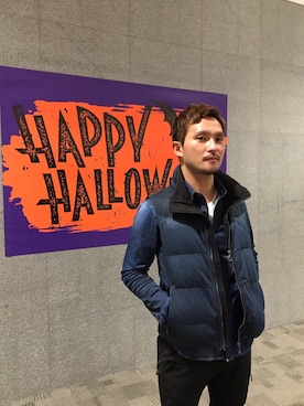 「アイテム（ダウンベスト、その他）」を使った、イオンモール幕張新都心ハイダウェイさん（メンズ・173cm）の秋コーディネート