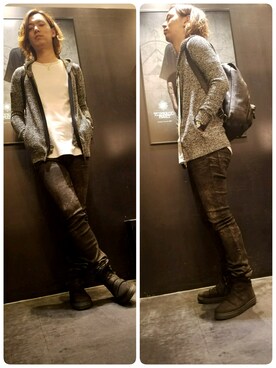 「TORNADO MART（トルネードマート）のアイテム（バッグ）」を使った、Fujiさん（メンズ・178cm）の春コーディネート