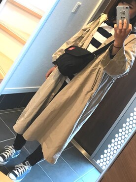 「秋のブラウンスタイル」｜「アイテム（その他アウター）」を使った、みっ🦖さん（レディース・165cm）の春コーディネート