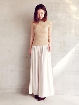 「HELIOPOLE（エリオポール）のアイテム（パンツ）」を使った、hayashiさん（レディース・153cm）の冬コーディネート