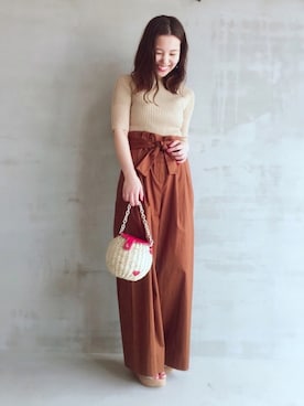 「HELIOPOLE（エリオポール）のアイテム（パンツ）」を使った、hayashiさん（レディース・153cm）の春コーディネート