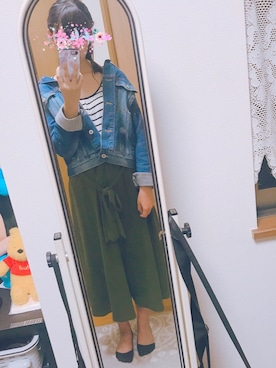 「a.g.plus（エージープラス）のアイテム（パンツ）」を使った、ノエルさん（レディース・165cm）の秋コーディネート