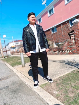 「asos（エイソス）のアイテム（ジャケット/アウター）」を使った、snappykenzoさん（メンズ・160cm）の春コーディネート