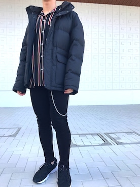 「お買い物」｜「アイテム（アクセサリー）」を使った、おかさん（メンズ・170cm）の秋コーディネート