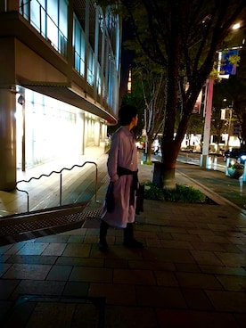 「アイテム（レインシューズ）」を使った、ひがしさん（メンズ・173cm）の秋コーディネート
