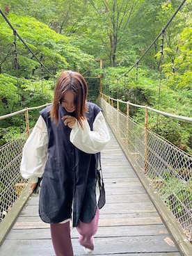 「niko and...（ニコアンド）のアイテム（シャツ/ブラウス、ホワイト系）」を使った、xamさん（レディース・150cm）の秋コーディネート