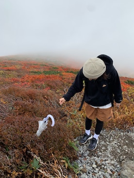 「KELTY（ケルティ）のKELTY WAPPEN LOGO PARKA (ケルティ )(4colors)(Men's)(KE-202-53035)（パーカー、ブラック系）」を使った、xamさん（レディース・150cm）の秋コーディネート