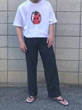 「no brand（ノーブランド）のアイテム（ビーチサンダル）」を使った、yuyaさん（メンズ・170cm）の春コーディネート