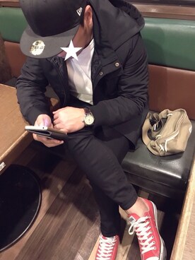 腕時計を使った コンバース 赤 のメンズ人気ファッションコーディネート ユーザー その他ユーザー Wear