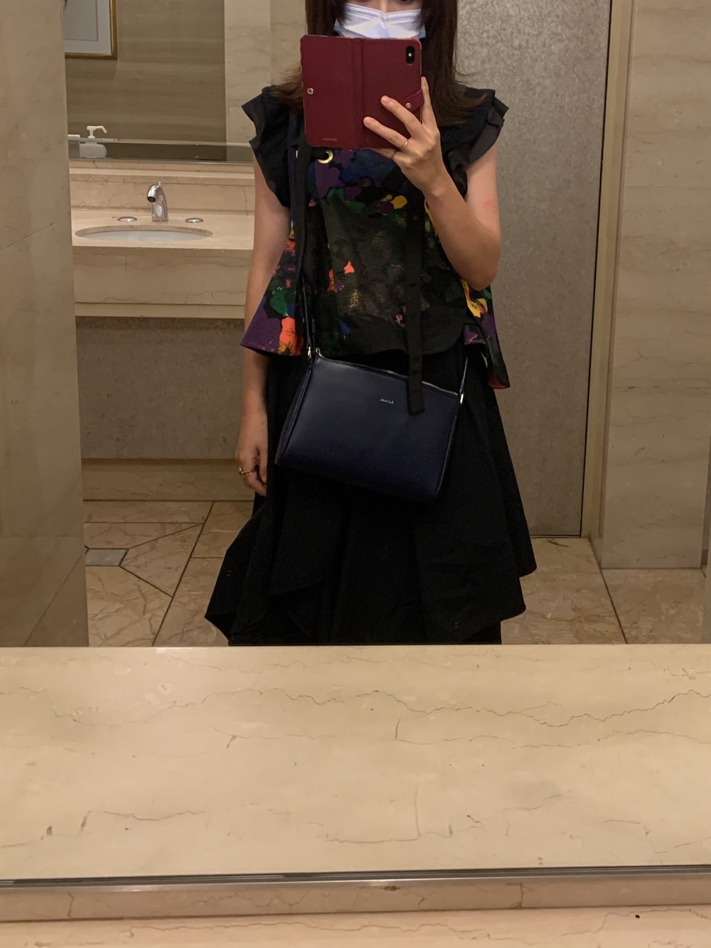 「otd、ホテルランチ」｜「Paul Smithのアイテム（ショルダーバッグ、ブルー系）」を使った、なこさん（レディース・158cm）の夏コーディネートの1枚目の写真