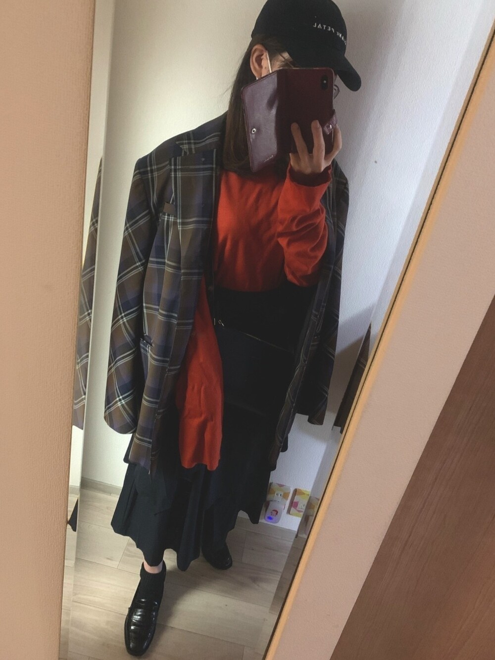 「ootd、今日のコーデ、ラウタシー」｜「Lautashiのアイテム（トップス、オレンジ系）」を使った、なこさん（レディース・158cm）の秋コーディネートの1枚目の写真