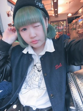 「OUTER SPACE（アウタースペース）のアイテム（ジャケット/アウター）」を使った、Jou☁️さん（レディース・154cm）の冬コーディネート