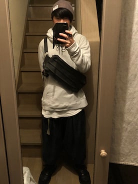 「YANTOR（ヤントル）のアイテム（パンツ）」を使った、もりんこりったさん（メンズ・155cm）の秋コーディネート