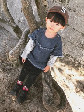 Oshilow☺︎Lanlanさん（キッズ・90cm）の秋コーディネート