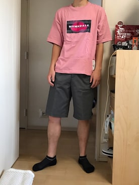 「NUMERALS（ヌメラルズ）のアイテム（トップス）」を使った、アクセルさん（メンズ・178cm）の夏コーディネート