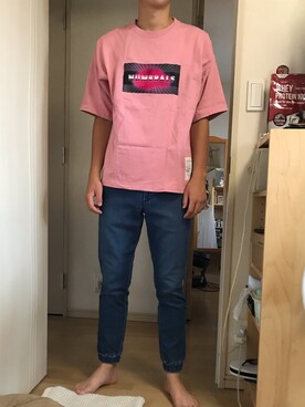 「NUMERALS（ヌメラルズ）のアイテム（トップス）」を使った、アクセルさん（メンズ・178cm）の夏コーディネート