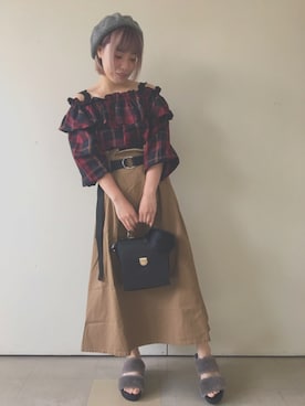 「WEGO（ウィゴー）のアイテム（スカート）」を使った、ももち・×・さん（レディース・157cm）の夏コーディネート