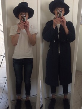 「Rodeo Crowns（ロデオクラウンズ）のアイテム（Tシャツ/カットソー）」を使った、藤枝蘭丸さん（メンズ・175cm）の春コーディネート