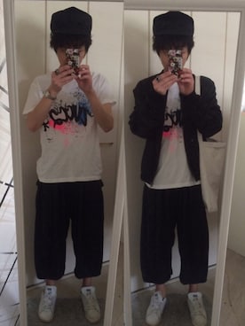 「EMODA（エモダ）のアイテム（ブルゾン）」を使った、藤枝蘭丸さん（メンズ・175cm）の春コーディネート