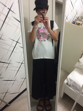 「Rodeo Crowns（ロデオクラウンズ）のアイテム（Tシャツ/カットソー）」を使った、藤枝蘭丸さん（メンズ・175cm）の夏コーディネート